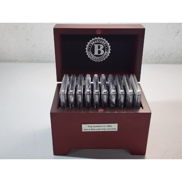 The Bradford Exchange Mint "The Complete NFL Gold Dollar Collection" - Set of 10 Coins