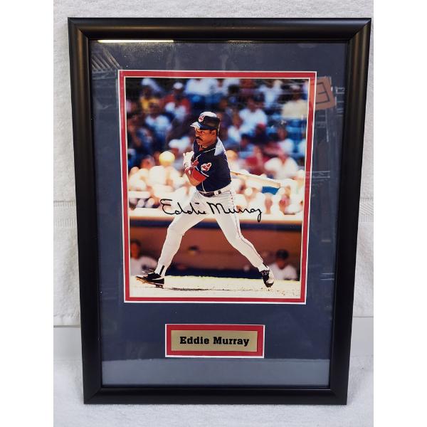 Hand Signed Cleveland Indians Eddie Murray Photograph in Nice Framed Display