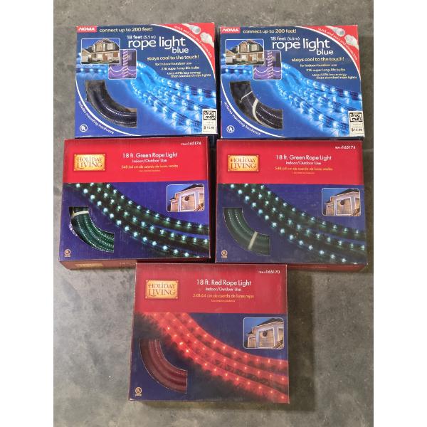 New! Five Boxes Of 18 Foot Rope Lights