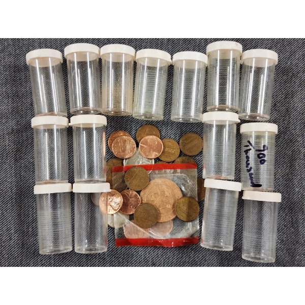 Assorted United States Coins Ft. Pennies, Dime, Quarter & More W/ Many Coin Tubes
