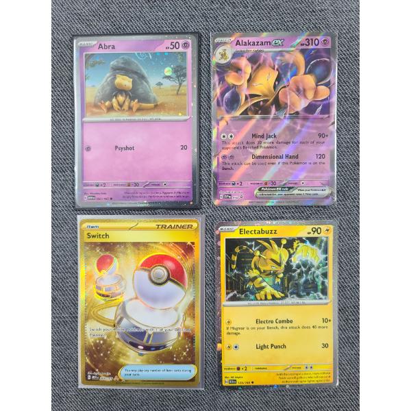 Lot of Four Pokemon 151 Scarlet & Violet Holo Trading Cards Near Mint
