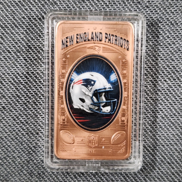NFL New England Patriots One Ounce .999 Fine Copper Bar ~ Pro Football Collection 