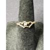 Image 3 : 10K Gold Heart Ring With Small Diamond Stone - Size 5 - Weighs 1 Gram
