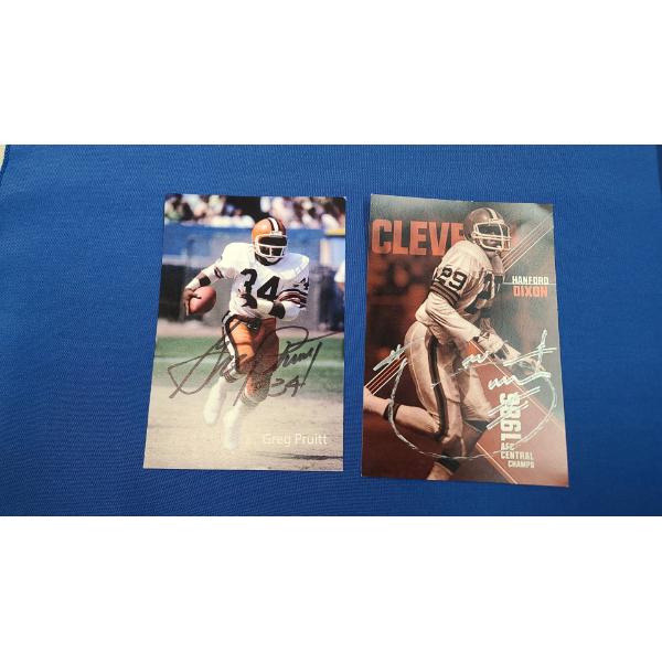 (2) Autographed Photos - Cleveland Browns Hanford Dixon & Greg Pruitt