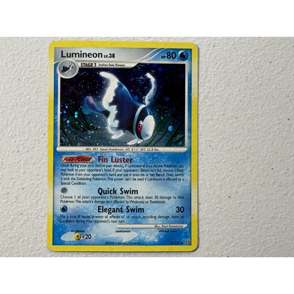 Lumineon Lv.38 4/100 Holo Rare Vintage 2008 Pokemon Trading Card