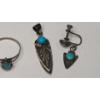 Image 3 : Assorted Vintage Sterling Silver Jewelry With Turquoise - Total Weight: 8.1g