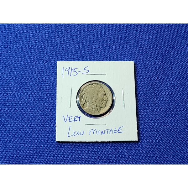 Rare Very Low Mintage 1915-S U.S. Buffalo Nickel