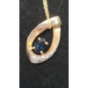 Image 3 : 10K Gold Pendant With Diamonds & 10K Gold Necklace - Total Weight: 2.2g