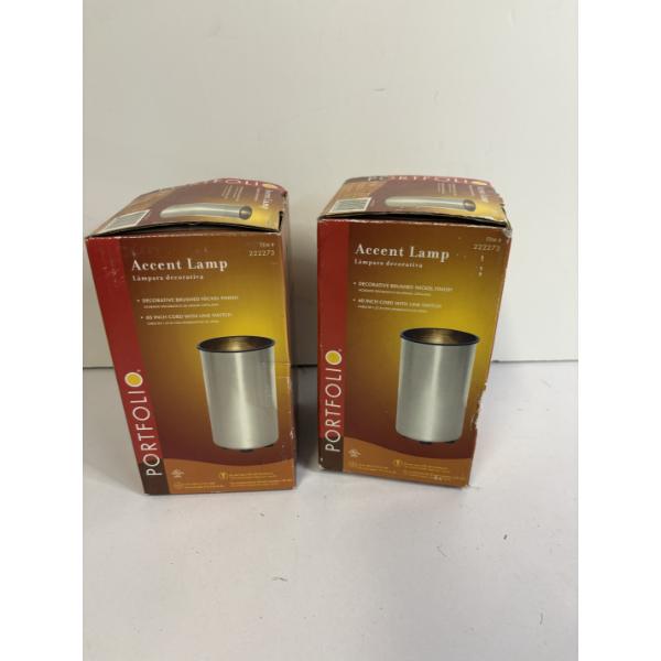 Accent Lamps - Portfolio Brand - Decorative Nickel Finish - 60 Inch Cord with Line Switch