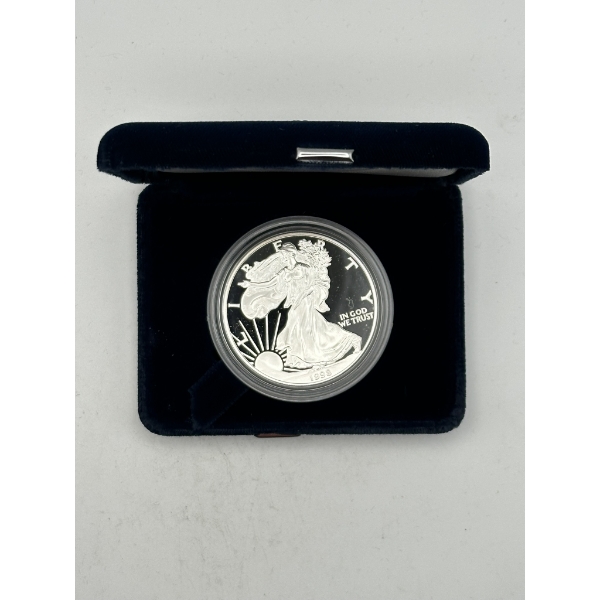 1998 Proof American Silver Eagle with U.S. Mint Box & COA