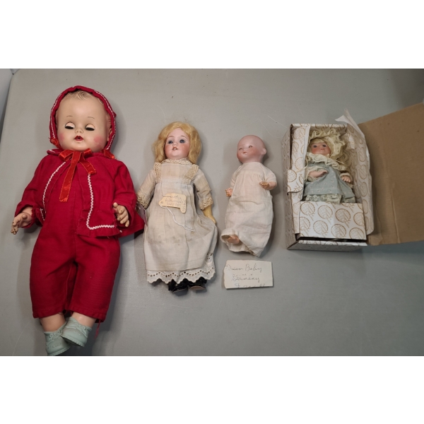 Vintage Dolls- Ft 1956 Sundee Doll, 1924 German Dream Baby, German Ernest Heubach Doll & Angel Locks