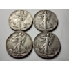 Image 2 : Four 90% Silver United States Walking Liberty Half Dollars ~ $2.00 in Face Value! ~ 