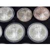 Image 6 : INCREDIBLE 33 Count 1 Oz Silver American Eagles With Nice Display Wooden Case