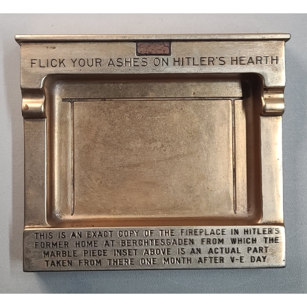 Bronzed Replica Of Hitler’s Fireplace Souvenir Ashtray With Marble Inset