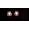 Image 3 : Antique Pair 14" Boudoir Lamps - Frosted & Etched Glass Globes With Crystal Base Working Nicely 