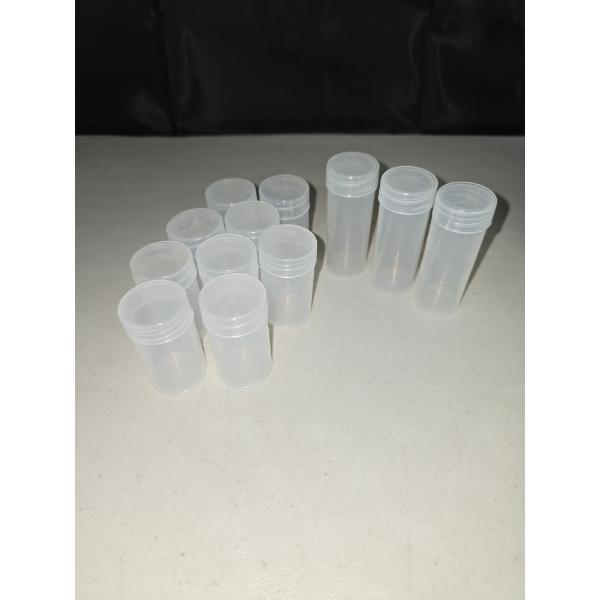 Lot of 12 Plastic Round Coin Storage Tubes with Screw on Cap