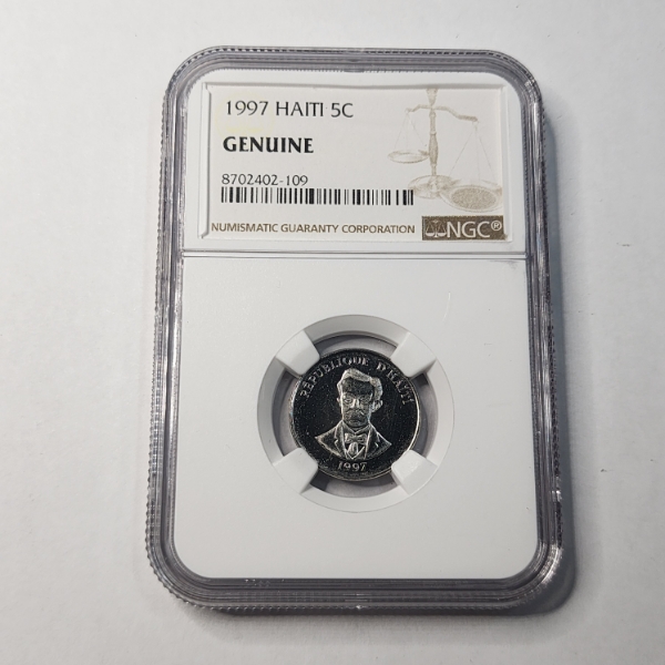 NGC Genuine 1997 Haiti 5 Centimes Coin 