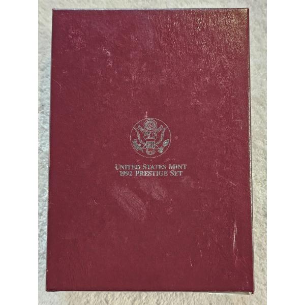 1992 US Mint Prestige Proof Set Containing Seven Coins in their Original Packaging - AFV $2.41