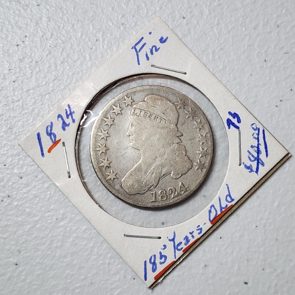 1824 Capped Bust Half Dollar - Historic U.S. Silver Coin 