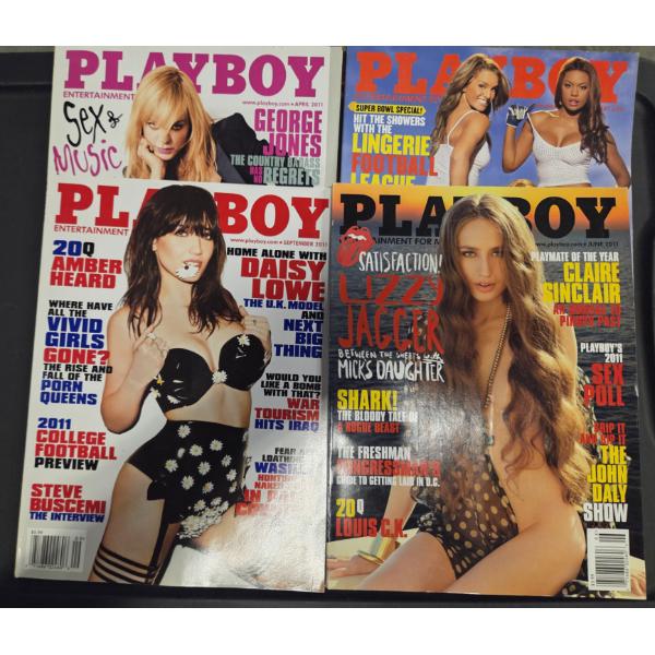 Four 2011 Excellent Condition Playboy Magazine Collectors Issues 