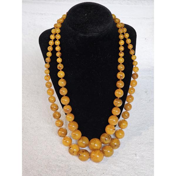 Amber-Colored Lucite Necklace