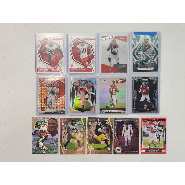 Lot of Assorted Football Trading Cards Including Panini Rookie Cards, Prizm, Mosaic, & More!