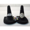 Image 1 : 3 - Sterling Silver Rings with Clear and Colorful Stones - Total Weight: 15.8g