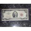Image 1 : 1963 Red Seal US Two Dollar Bill In Great Condition In Plastic Protective Holder