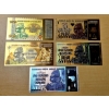 Image 2 : 5 Pc Set Pure 24k .999 Gold Foil Bank Note Of The Reserve Bank Of ZIMBABWE - Each In Mint Condition 