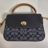 Image 2 : Coach Marlie Top Handle Satchel With Matching Wallet Set In Signature Chambray Denim Multi (C4921)
