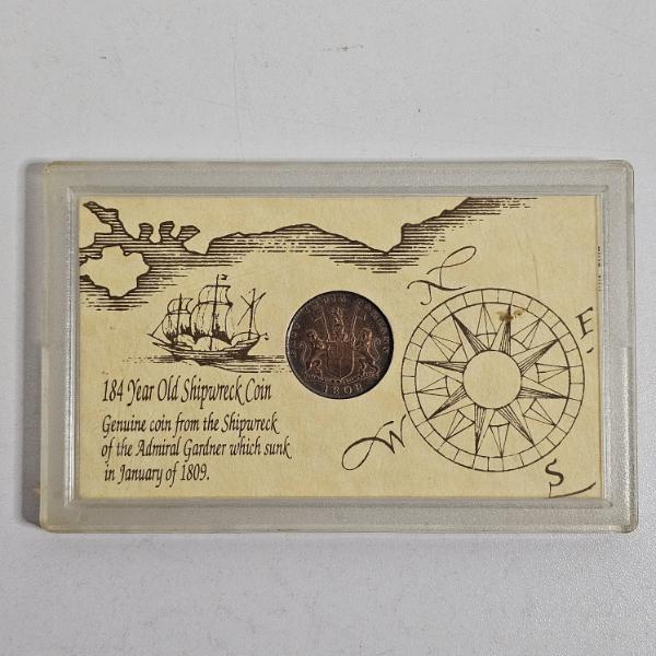 East India Company 184 Year Old Shipwreck Coin - 1808 10 Cash (Admiral Gardner)
