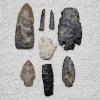 Image 1 : EARLY AMERICAN! Antique Assortment of Native American Stone Artifacts including Arrow/Spear Heads