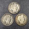 Image 1 : 3 Pcs  - Barber (Liberty Head) 90% Silver Half Dollars - 1912 P / O / S - See Pics