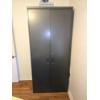 Image 2 : Steel Case 2 Door Cabinet - Locks, but no key - Contents Included Except Games on Bottom Shelf