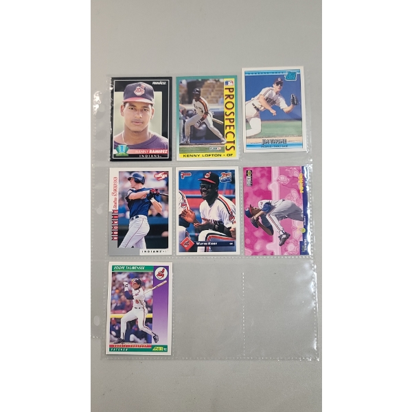 (7) 1990's Assorted Cleveland Indians Rookie Baseball Cards