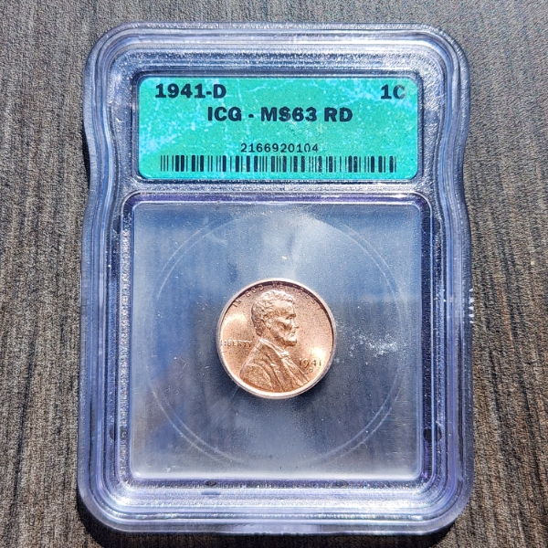 1941-D Lincoln Wheat Cent ICG MS 63 RD