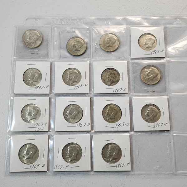 $7.50 Face Value of Assorted Years 40% Silver Kennedy Half Dollars