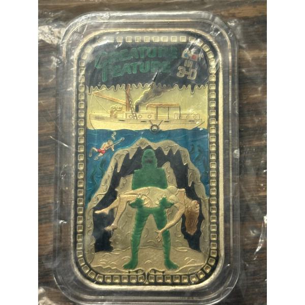 Creature Feature in 3-D 1 Troy Ounce .999 Silver Bar in Plastic Packaging - 