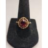 Image 1 : Vintage 10K Yellow Gold Flower Design Garnet Cluster Ring - Size 7 - Weight: 3.1g