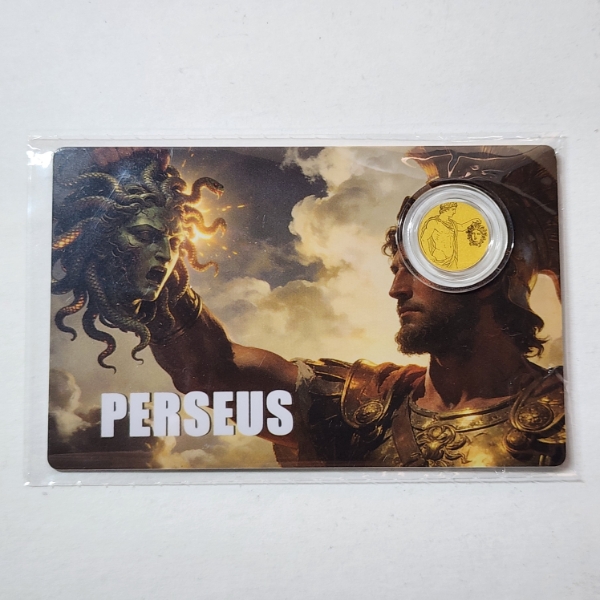 2026 $12 Liberia "Perseus" Gold Coin Card - 1/1000 oz .9999 Fine Gold