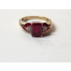 Image 6 : Stunning 10K Gold Ring with Diamonds and Ruby Stones - Total Weight 4.1g - Size 7.8