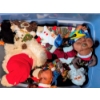 Image 1 : Fantastic Group Of 2 Totes Of Holiday Items, Including Plushies, Dancing Deer, Lampshade, 18" Deer D