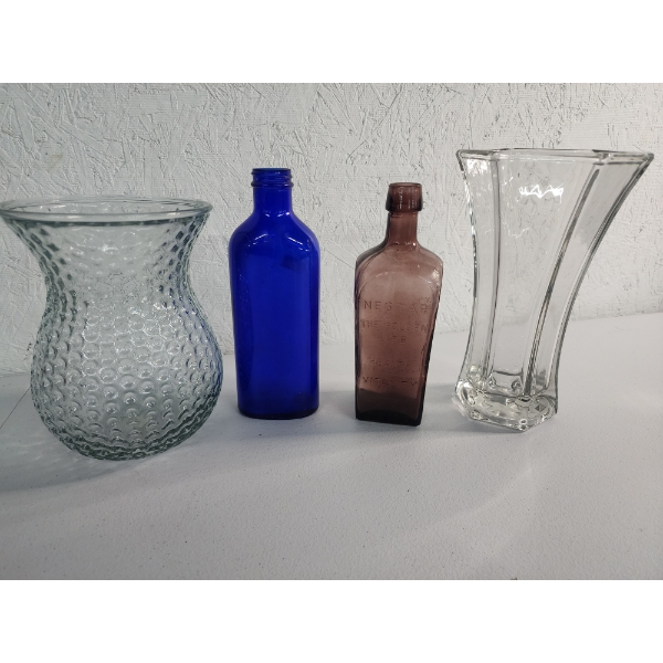 4 Vases / Vintage Glass Bottles