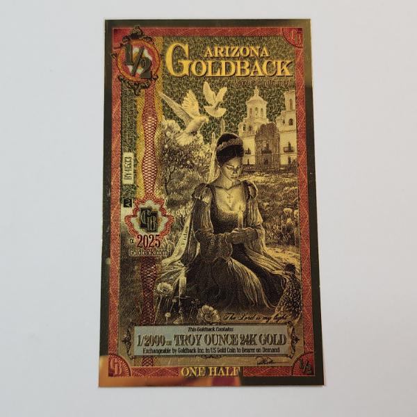 2025 *ALPHA SERIES* Arizona 1/2 Goldback Note - 1/2000th Troy Ounce 24K Gold