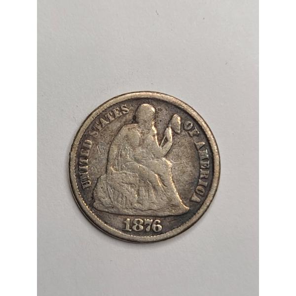 United States 1876-CC Seated Liberty 90% Silver Dime