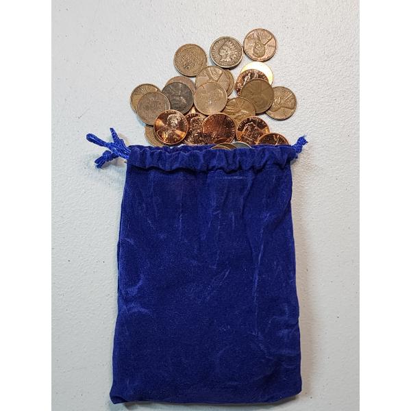 Assorted U.S Cents: Mixed Dates & Types (Indian Head, Wheat, Bicentennial, & More) Approx FV: $1.00