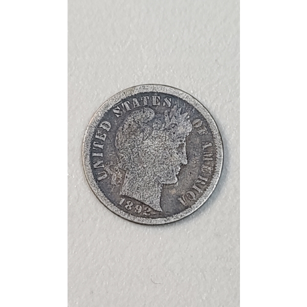 1892 90% Silver Barber Dime