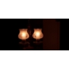 Image 2 : Antique Pair 14" Boudoir Lamps - Frosted & Etched Glass Globes With Crystal Base Working Nicely 