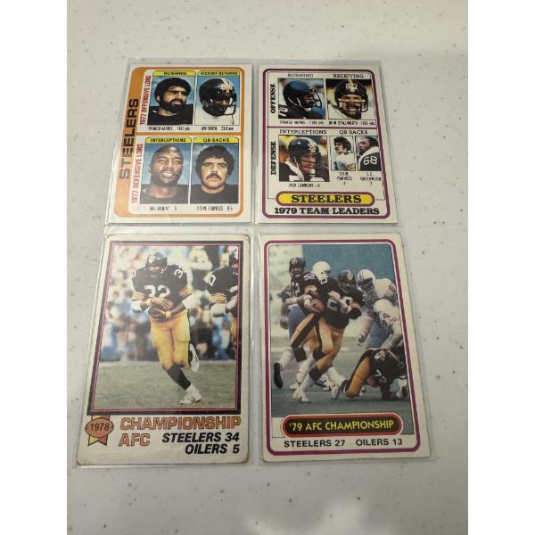 4 - Pittsburgh Steelers Topps Football Cards - Excellent Condition