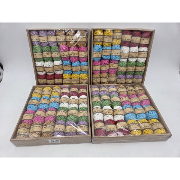 New Four Boxes Of 24 Rolls Of Colored Paper Ribbon